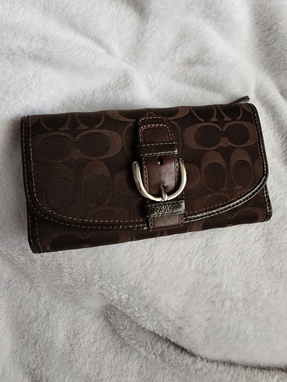 Coach Brown Signature Buckle Wallet